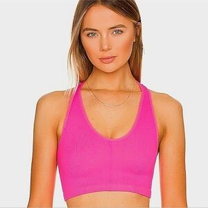 Free People Movement Free Throw Ribbed Crop Top Tank Tropical Pink  XS / S